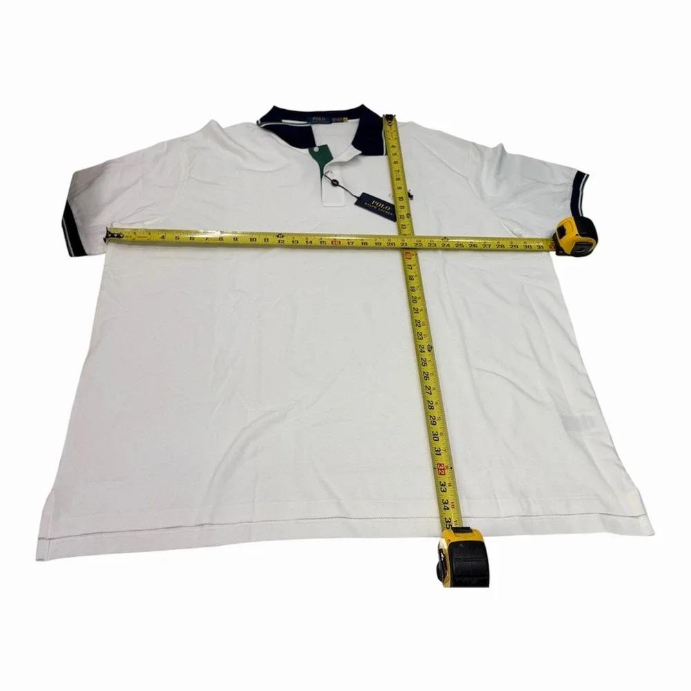 Polo Ralph Lauren White Mesh Short Sleeve Polo Shirt Men's Size 4XB NEW